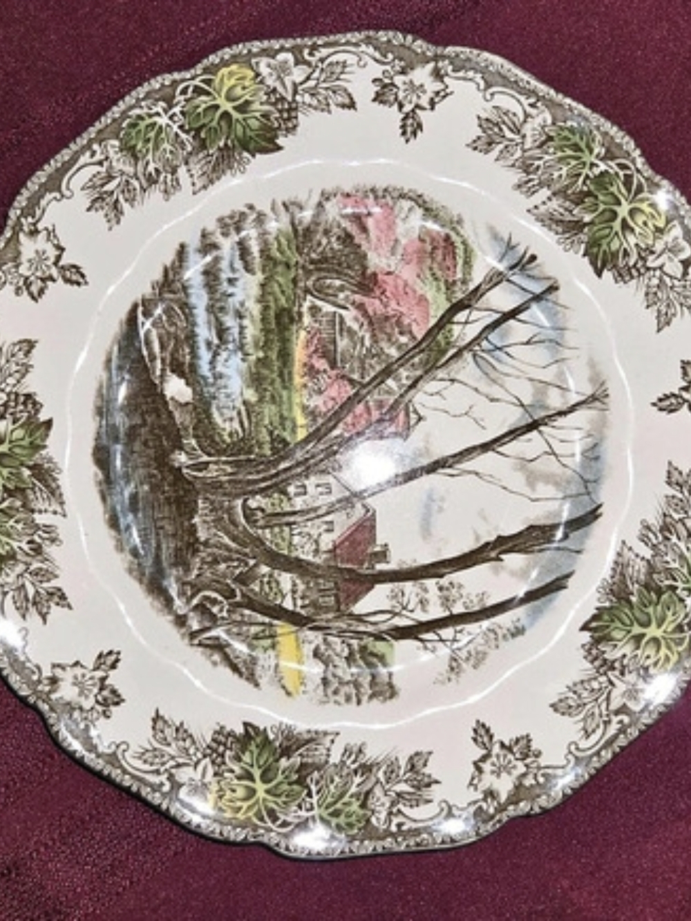 Johnson Brothers The Friendly Village Scenic Floral Dinner Plate